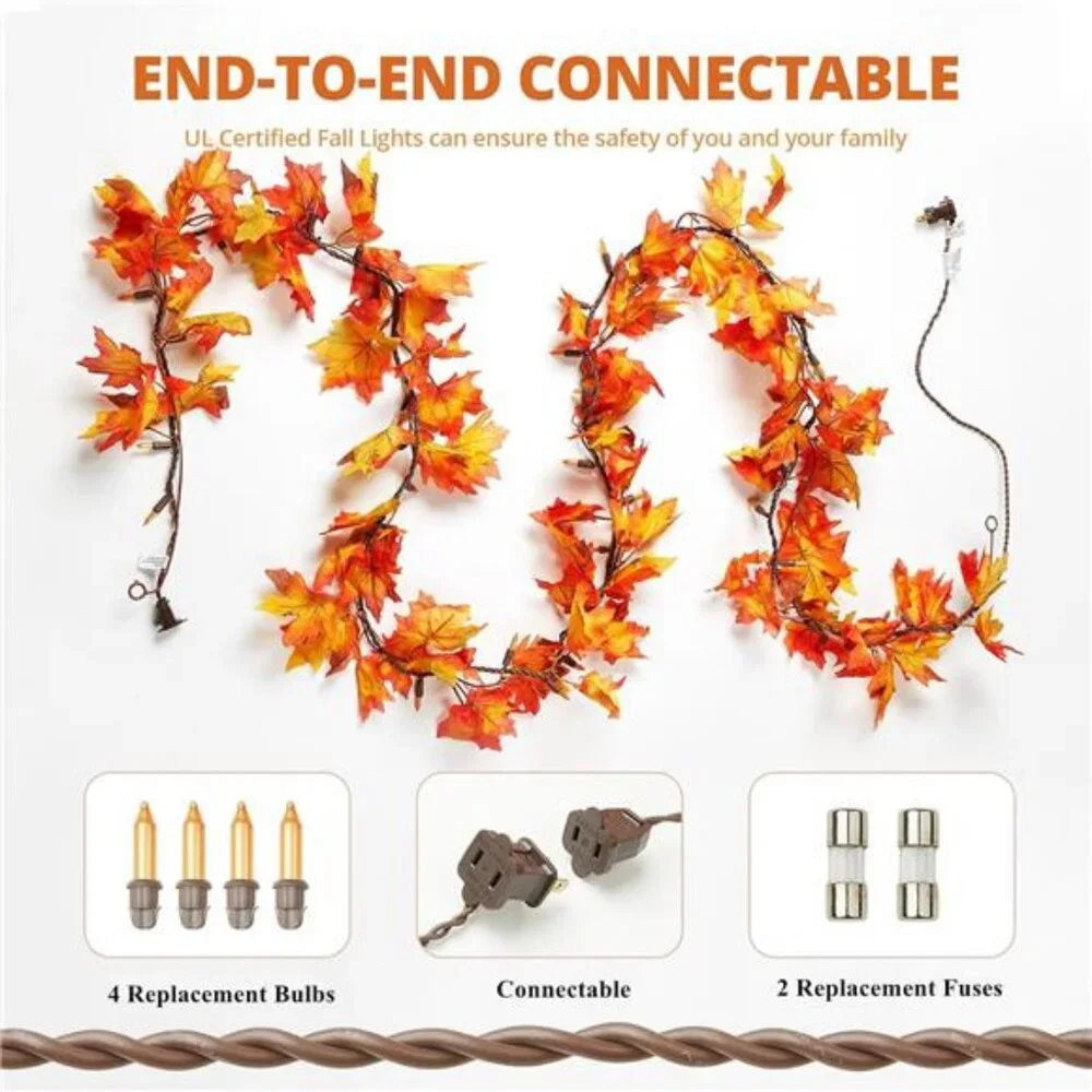 Fall Decor Fall Decorations for Home 9FT Plug in Fall Garland with Lights